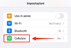 Entra in Rete dati cellulare
