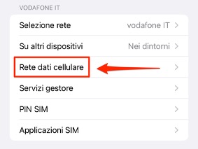 Entra in Rete dati cellulare