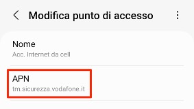 Modifica APN secondo passaggio