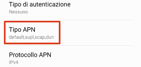 Modifica APN terzo passaggio